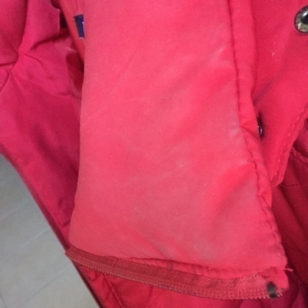 $20 SALE Puffer Down Coat Jacket Removable Hood Faux Fur Trim Winter Fall Red - Picture 6 of 8